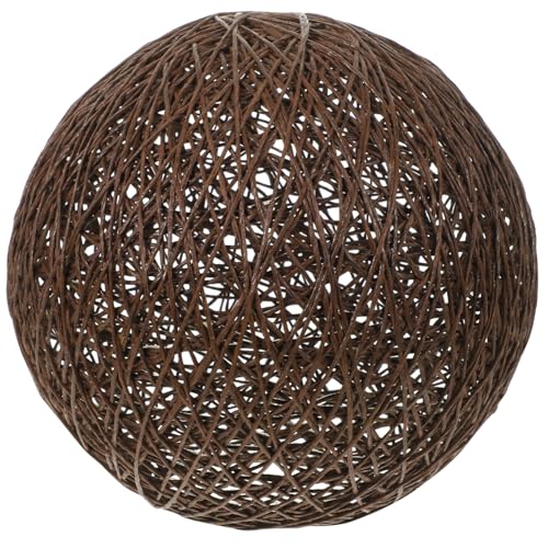 PENIKOKO Rattan Kugel Lampenschirm Pendelleuchte Lampenabdeckung Natürliche Handgefertigte Leuchte Dekorative Deckenlampe Für Wohnzimmer Schlafzimmer von PENIKOKO