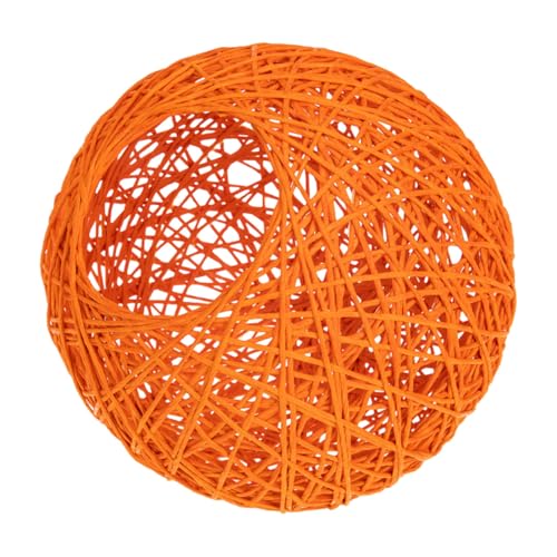 PENIKOKO Rattan Lampenschirm Deckenleuchte Ø Orangeton Geflochtene Leuchte Schirm Ersatz Lampenschirm Für Wand Nachttischlampen Natürliche Warme Atmosphäre und Einfache Montage von PENIKOKO