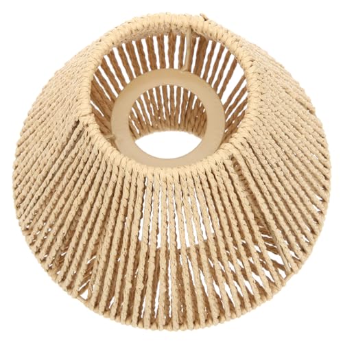 PENIKOKO Retro Geflochtener Lampenschirm aus Naturmaterial Natürlicher Pendelleuchtenschirm für Wohnzimmer und Restaurant Leicht Weichlichtdiffusierend Einfache Montage ohne Werkzeug von PENIKOKO