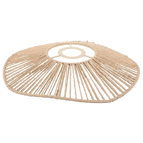 PENIKOKO Retro Stil Lampenschirm aus Papierseil Geflochtene Deckenleuchte Abdeckung Simulierter Rattan Look Einfach zu Montieren Natürliche Boho Dekoration für Esszimmer und Teestube von PENIKOKO