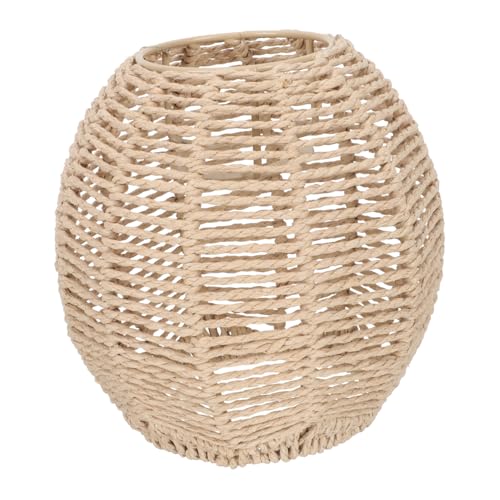 PENIKOKO Runder Lampenschirm Papierseil Imitation Rattan Deckenleuchte Lampenschirm Abnehmbar Rustikal für Wohnzimmer Restaurant Hotel Dekoration PENIKOKO Runder Lampenschirm Papierseil Imitation Rattan Deckenleuchte Lampenschirm Abnehmbar Rustikal für Wohnzimmer Restaurant Hotel Dekoration von PENIKOKO