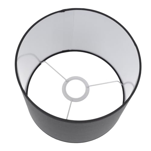 PENIKOKO Runder Schwarzer Lampenschirm aus Langlebigem Leinenstoff Ø Einfach zu Montieren Blendfreier Lichtschutz Vielseitiger Lampenzubehör für Wohnraumdekoration von PENIKOKO