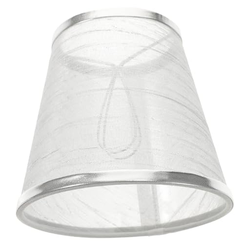 PENIKOKO Runder Stoff lampenschirm mit Einfachem Design Transparente Silberne Kante Ersatzschirm für Tischlampe Leicht zu Montieren Langlebig und Vielseitig für Wohnzimmer Schlafzimmer von PENIKOKO