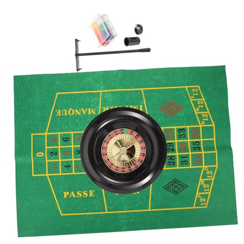 PENIKOKO Russisches Roulette Partyspiel Poker Wheel mit Tischdecke und Chips Dekoratives Drehbares Poker Rad für Bar private Spielrunden Firmenfeier und Freunde von PENIKOKO