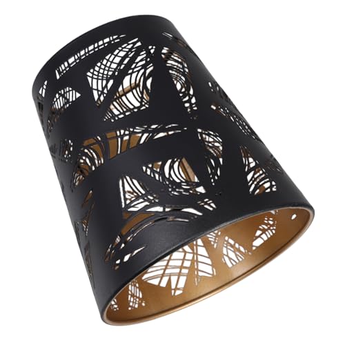 PENIKOKO Schwarzer mit Mesh design Moderner Eisengitter lampenschirm Stilvolle Kleine Tischlampe Dekorativer Lampenschirm für Schlafzimmer und Wohnzimmer von PENIKOKO