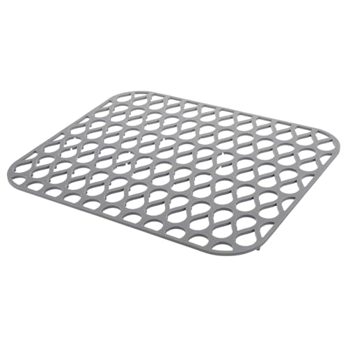 PENIKOKO Silikon Spülbeckenmatte Rutschfest und Hitzebeständig Flexible Abtropfmatte für Küchenspüle Vielseitige Schutzmatte für Geschirr und Glaswaren Einfach zu Reinigen und Graue von PENIKOKO