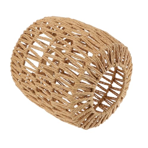 PENIKOKO Simulierter Rattan Lampenschirm Handgefertigt Geflochten Vintage Stil Hängelampe Deckenlampenschirm Leicht Robust Vielseitig für Esszimmer Schlafzimmer Wohnzimmer von PENIKOKO