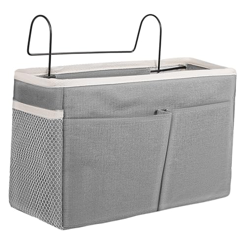 PENIKOKO Hängende Aufbewahrungstasche Für Bett Und Sofa Organizer Mit Großen Fächern Baumwoll-leinen Und Praktische Lösung Für Schlafzimmer Und Studentenwohnheime von PENIKOKO