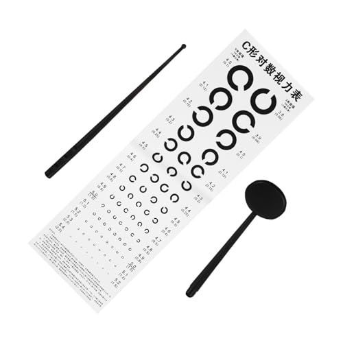 PENIKOKO Standard Augen testtafel mit Pvc wasserfester Sehtafel Visual Eye Exam Chart mit Okkluder und Teleskopstab für Präzise Sehschärfenmessung zu Hause und Praxisgebrauch von PENIKOKO