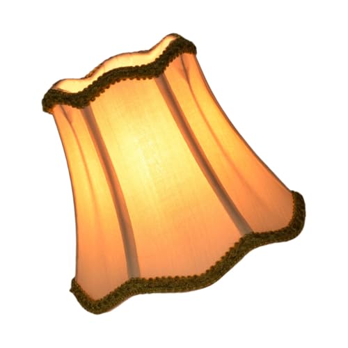 PENIKOKO Stoff Lampenschirm Deckenleuchte Schutz Abdeckung Wellenkante Europäischer Stil Beige Textil Lampenabdeckung Für Wohnzimmer Schlafzimmer von PENIKOKO
