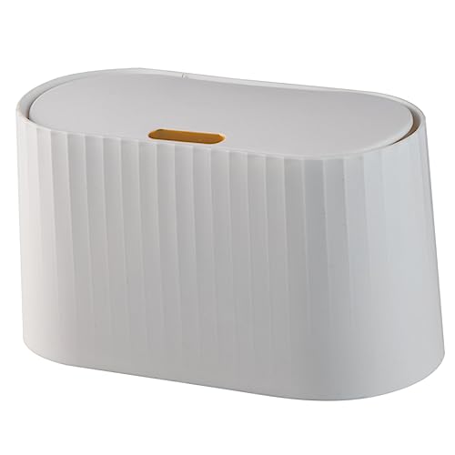 PENIKOKO Tischabfalleimer mit Deckel Eleganter Abfalleimer für Schreibtisch Bad und Küche zur Aufbewahrung von Obstschalen und Kleinstmüll Design Stilvollem Weiß PENIKOKO Tischabfalleimer mit Deckel Eleganter Abfalleimer für Schreibtisch Bad und Küche zur Aufbewahrung von Obstschalen und Kleinstmüll Design Stilvollem Weiß von PENIKOKO