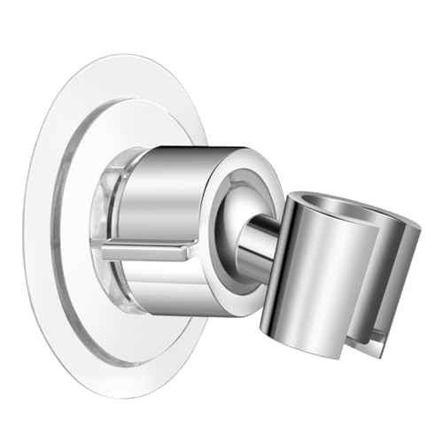 PENIKOKO Verstellbarer Duschkopfhalter ohne Bohren mit Starkem Kleber für Handbrause Wandmontage Kompakte Transparente Halterung für Badezimmer Platzsparend und Modern von PENIKOKO