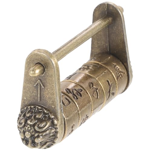 PENIKOKO Vintage Chinesisches Text passwortschloss Kleines Metall Schloss Sicherer Zahlencode vorhängeschloss für Schublade Schmuckschatulle und Schrank Retro Stil Kompakt und Praktisch PENIKOKO Vintage Chinesisches Text passwortschloss Kleines Metall Schloss Sicherer Zahlencode vorhängeschloss für Schublade Schmuckschatulle und Schrank Retro Stil Kompakt und Praktisch von PENIKOKO