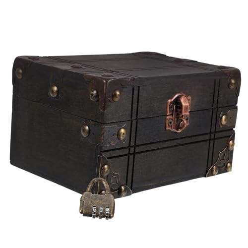 PENIKOKO Vintage Holzkiste Schmuckaufbewahrung Schatztruhe mit Stelligem Zahlenschloss Stabile Holzbox für Ringe Halsketten Armbänder Multifunktionale Retro Schmuckschatulle Geschenkidee PENIKOKO Vintage Holzkiste Schmuckaufbewahrung Schatztruhe mit Stelligem Zahlenschloss Stabile Holzbox für Ringe Halsketten Armbänder Multifunktionale Retro Schmuckschatulle Geschenkidee von PENIKOKO