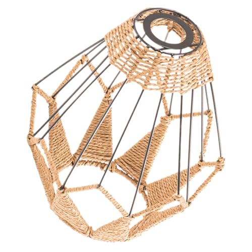 PENIKOKO Wandlampe Lampenschirm Geflochtenes Papierseil Eisenrahmen Hängelampe Wohnzimmer Esszimmer Schlafzimmer Dekorativer Lampenschirm Boho stil von PENIKOKO