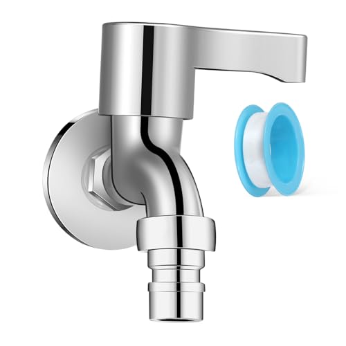 PENIKOKO Waschmaschinen Wasserhahn aus Robustem Legierungskupfer Wandmontiert mit Glattem Bediengriff Langlebig Wassersparend Auslaufsicher für Waschbecken und Gartenbereich Geeignet von PENIKOKO