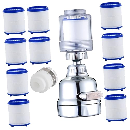 PENIKOKO Wasserhahn Filter Set Drehbarer Wasserfilter Aufsatz für Küchenarmaturen Einfache Installation Kompatibel mit Meisten Wasserhähnen von PENIKOKO