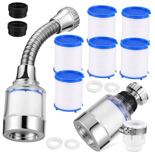 PENIKOKO Wasserhahnfilter mit Filterelementen Drehbarer Spülen Wasserfilter Effiziente Filtration für Küche und Bad Abnehmbar Einfacher Einbau Starker Wasserdruck Universalanschluss von PENIKOKO