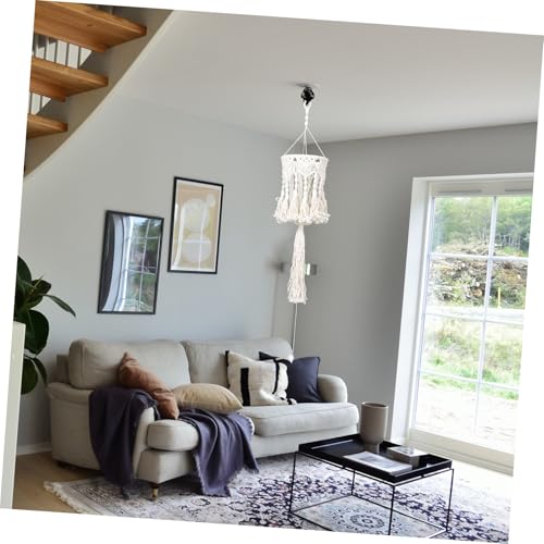 PENIKOKO Woven Makramee Lampenschirm mit Tasseln Boho Pendellampe für Wohnzimmer und Restaurant Handgefertigter Lampenschirm aus Baumwollseil Dekorative Hängeleuchte mit Bohemian Stil PENIKOKO Woven Makramee Lampenschirm mit Tasseln Boho Pendellampe für Wohnzimmer und Restaurant Handgefertigter Lampenschirm aus Baumwollseil Dekorative Hängeleuchte mit Bohemian Stil von PENIKOKO