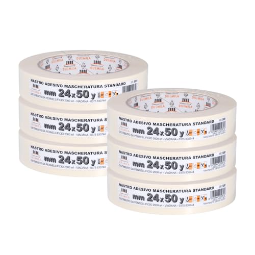 PENNELLIFICIO 2000 | Set 6 Papierbänder zum Abdecken und Malern, rückstandsfreies Entfernen, schmutzabweisend, Größe 24 mm x 45 m – Made in Italy PENNELLIFICIO 2000 | Set 6 Papierbänder zum Abdecken und Malern, rückstandsfreies Entfernen, schmutzabweisend, Größe 24 mm x 45 m – Made in Italy von PENNELLIFICIO