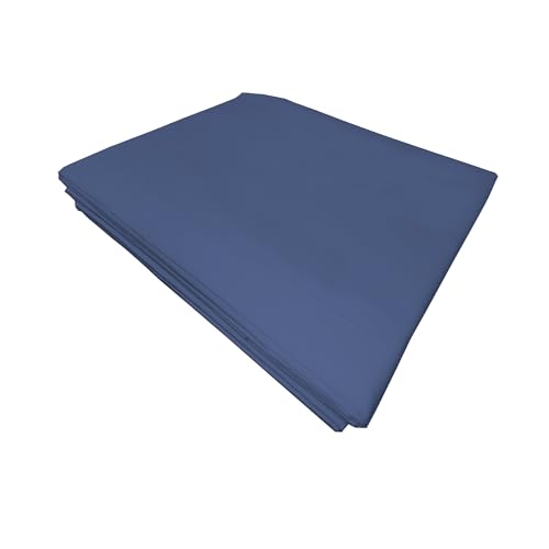 PENSIERI DELICATI Bettlaken für Doppelbett 250 x 300 cm, Bettlaken für Doppelbett, einfarbig, aus 100% Baumwolle, hergestellt in Italien, Farbe Blau von PENSIERI DELICATI