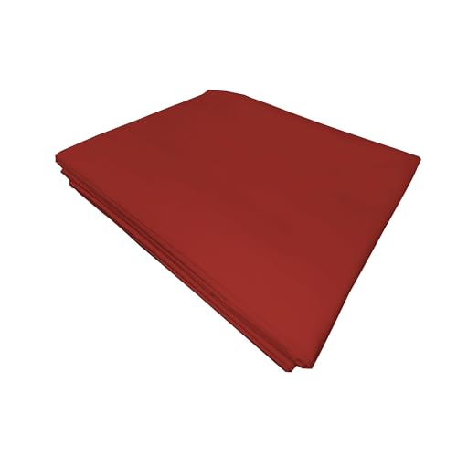 PENSIERI DELICATI Bettlaken für Doppelbett 250 x 300 cm, Bettlaken für Doppelbett, einfarbig, aus 100% Baumwolle, hergestellt in Italien, Farbe Rot von PENSIERI DELICATI