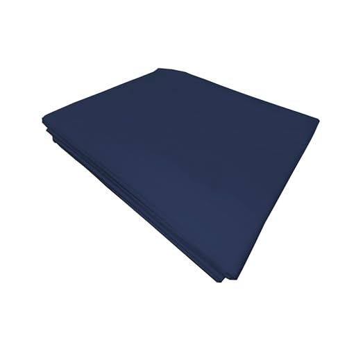 PENSIERI DELICATI Bettlaken für Einzelbett 160 x 300 cm, Bettlaken für Einzelbett, einfarbig, aus 100% Baumwolle, hergestellt in Italien, Farbe Blau von PENSIERI DELICATI