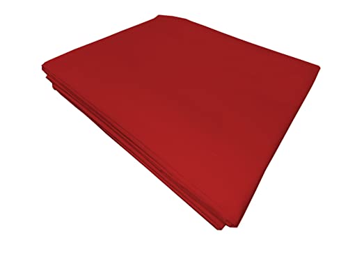 PENSIERI DELICATI Bettlaken für Einzelbett 160 x 300 cm, Bettlaken für Einzelbett, einfarbig, aus 100% Baumwolle, hergestellt in Italien, Farbe Rot von PENSIERI DELICATI