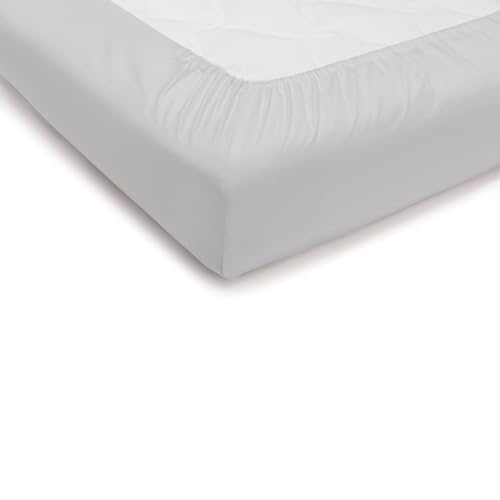 PENSIERI DELICATI Bettlaken für Einzelbett 90 x 200 cm, einfarbiges Spannbettlaken mit 25 Ecken, 100% Baumwolle, hergestellt in Italien, Farbe Weiß von PENSIERI DELICATI