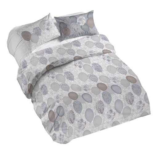 PENSIERI DELICATI Bettwäsche-Set für Doppelbett, 100% Baumwolle, komplett mit Bettbezug 250 x 200 cm und 2 Kissenbezügen 52 x 82 cm, hergestellt in Italien, maschinenwaschbar bei 40 °C, Motiv: PENSIERI DELICATI Bettwäsche-Set für Doppelbett, 100% Baumwolle, komplett mit Bettbezug 250 x 200 cm und 2 Kissenbezügen 52 x 82 cm, hergestellt in Italien, maschinenwaschbar bei 40 °C, Motiv: von PENSIERI DELICATI