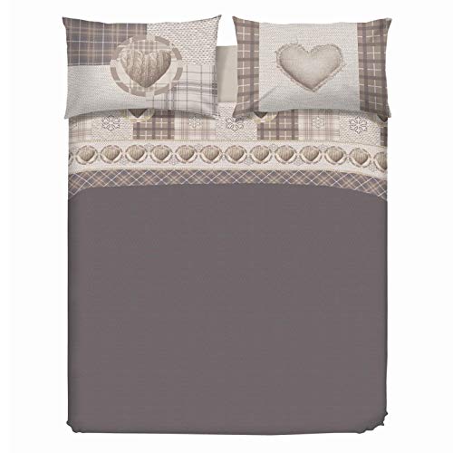PENSIERI DELICATI Bettwäsche-Set für Ehebett aus 100% Baumwolle, Bettwäsche für Doppelbett 180x200 inklusive Unterlaken, Oberlaken und 2 Kissenbezügen, Made in Italy, Beige Love Mountain Fantasie PENSIERI DELICATI Bettwäsche-Set für Ehebett aus 100% Baumwolle, Bettwäsche für Doppelbett 180x200 inklusive Unterlaken, Oberlaken und 2 Kissenbezügen, Made in Italy, Beige Love Mountain Fantasie von PENSIERI DELICATI