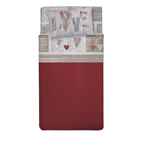 PENSIERI DELICATI Bettwäsche-Set für Einzelbett, 100% Baumwolle, Bettwäsche-Set für Einzelbett, 90 x 200 cm, inklusive Spannbettlaken, Bettlaken und 1 Kissenbezug, hergestellt in Italien, Muster von PENSIERI DELICATI