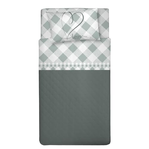 PENSIERI DELICATI Bettwäsche-Set für Einzelbett, 100% Baumwolle, Bettwäsche-Set für Einzelbett, 90 x 200 cm, inklusive Spannbettlaken, Bettlaken und 1 Kissenbezug, hergestellt in Italien, Motiv PENSIERI DELICATI Bettwäsche-Set für Einzelbett, 100% Baumwolle, Bettwäsche-Set für Einzelbett, 90 x 200 cm, inklusive Spannbettlaken, Bettlaken und 1 Kissenbezug, hergestellt in Italien, Motiv von PENSIERI DELICATI