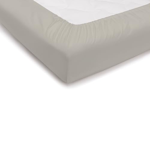 PENSIERI DELICATI Bettlaken für Doppelbett 180 x 200 cm, Bettlaken für Doppelbett, einfarbig, mit 25 Ecken, aus 100% Baumwolle, hergestellt in Italien, Farbe Creme von PENSIERI DELICATI