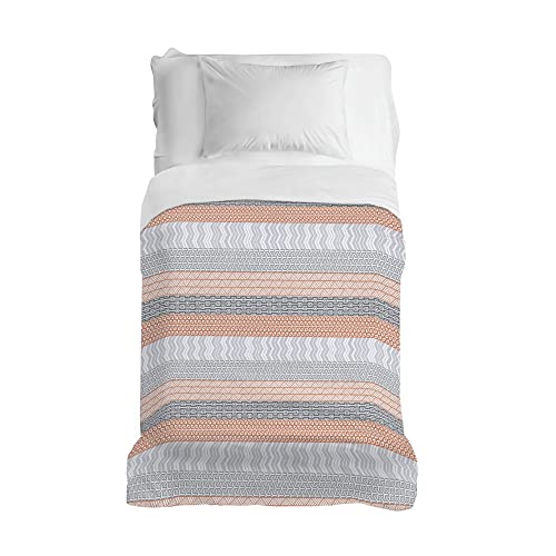 PENSIERI DELICATI Tagesdecke 170 x 280 cm, Einzeltuch 100% Baumwolle Pique, Ideal Zum Thema Wohnen, Decke Salva Bett Doppelbett, Fantasie Azteke Orange, 100% Made in Italy von PENSIERI DELICATI