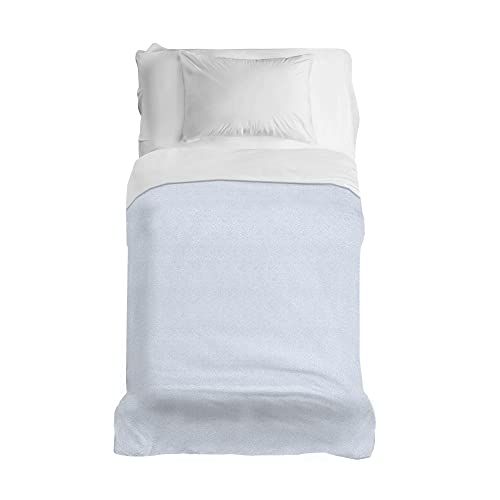 PENSIERI DELICATI Tagesdecke 170 x 280 cm, Einzeltuch 100% Baumwolle Pique, Ideal Zum Thema Wohnen, Decke Salva Bett Doppelbett, Fantasie Dublin Hellblau, 100% Made in Italy von PENSIERI DELICATI