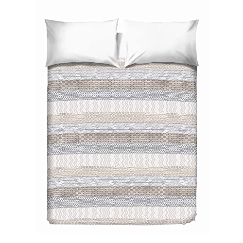 PENSIERI DELICATI Tagesdecke 260 x 280 cm, Einzeltuch 100% Baumwolle Pique, Ideal Zum Thema Wohnen, Decke Salva Bett Einzelne, Fantasie Azteke Beige, 100% Made in Italy von PENSIERI DELICATI