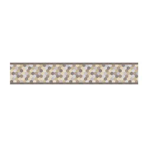 PENSIERI DELICATI Teppichläufer 52 x 100 cm, aus Baumwolle und PVC, hergestellt in Italien, Läufer waschbar in der Waschmaschine bei 40 °, Muster Sechsecke Kaffee von PENSIERI DELICATI