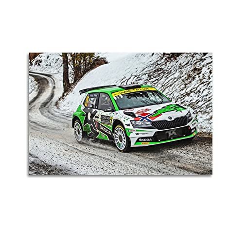 Auto-Poster Skoda Fabia R5 Motorsport Performance Racing Poster Dekorative Malerei Leinwand Wandposter und Kunstbild Druck Moderne Familie Schlafzimmer Dekor Poster 60 x 90 cm von PENTAB