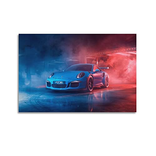 Luxus-Auto-Poster Porsche 911 GT3 RS Luxus-Auto-Poster, dekoratives Gemälde, Leinwand, Wandposter und Kunstbild, modernes Familien-Schlafzimmer, Dekoration, Poster, 50 x 75 cm von PENTAB