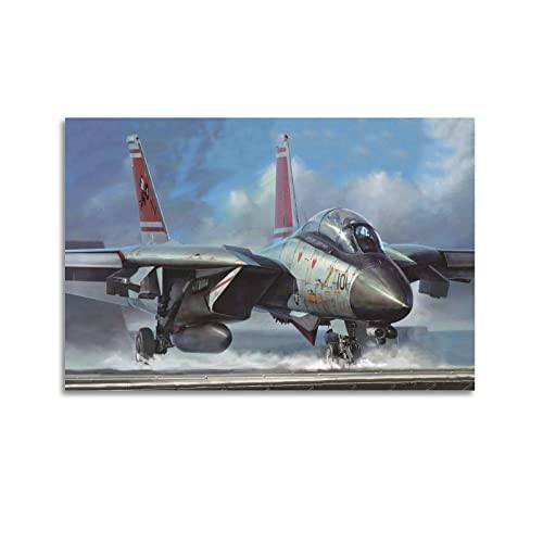 Militär-Flugzeug-Poster F-14 Tomcat Fighter Poster Dekorative Malerei Leinwand Wandposter und Kunstbild Druck Moderne Familie Schlafzimmer Dekor Poster 30 x 45 cm von PENTAB