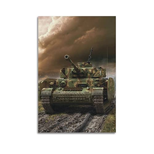 Militärische Kriegsposter Panzer Iv Tanks Poster Dekorative Malerei Leinwand Wandposter und Kunstbild Druck Moderne Familie Schlafzimmer Dekor Poster 50 x 75 cm von PENTAB