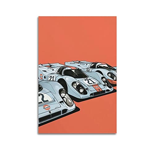 Super Racing Poster 24 Heures Du Mans Porsche 917K Poster Dekorative Malerei Leinwand Wandposter und Kunstbild Druck Moderne Familie Schlafzimmer Dekor Poster 40 x 60 cm von PENTAB