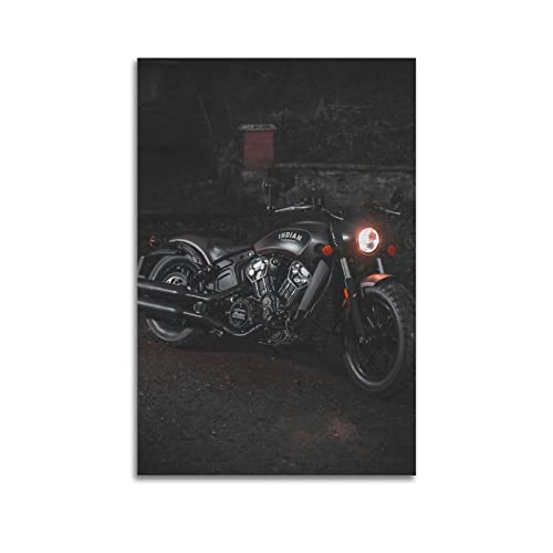 Vintage Cafe Racer Poster Indischer Scout Bobber Motorrad Poster Dekorative Malerei Leinwand Wandposter und Kunstbild Druck Moderne Familie Schlafzimmer Dekor Poster 30 x 45 cm von PENTAB