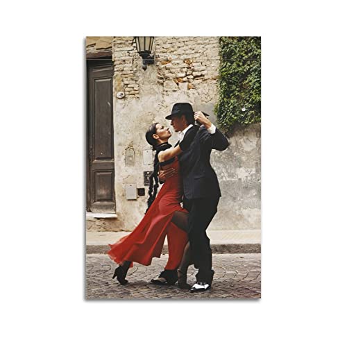 Vintage-Poster, romantische Tango-Kunst für zwei Poster, dekorative Malerei, Leinwand, Wandposter und Kunstbild, Druck, modernes Familien-Schlafzimmer, Dekor-Poster, 50 x 75 cm von PENTAB
