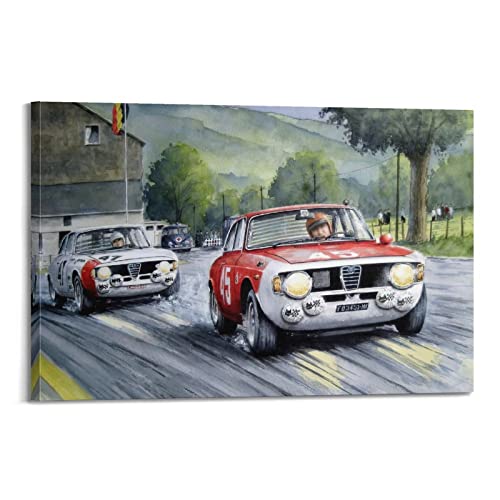 Vintage-Sportwagen-Poster Alfa Romeo Gtam Motorsport-Poster, dekoratives Gemälde, Leinwand, Wandposter und Kunstbild, modernes Familien-Schlafzimmer, Dekoration, Poster, 60 x 90 cm von PENTAB