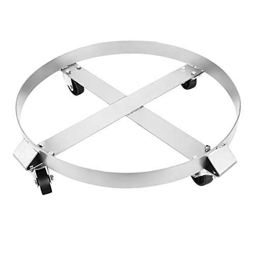 PENTAGON Tools 55 Gallonen Trommel und Mülltonnenwagen - Schwerlastwagen aus Metall mit Querstreben und Lenkrollen - 0,5 kg Kapazität (Silber) von Pentagon