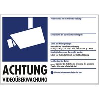 PENTATECH 40205 Warnaufkleber Videoüberwachung (B x H) 210mm x 148mm von PENTATECH