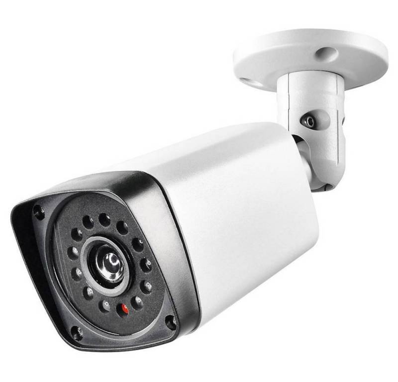 PENTATECH Überwachungskamera Attrappe Kamera-Attrappe (Bullet-Form) für innen und außen (mit blinkender LED) von PENTATECH