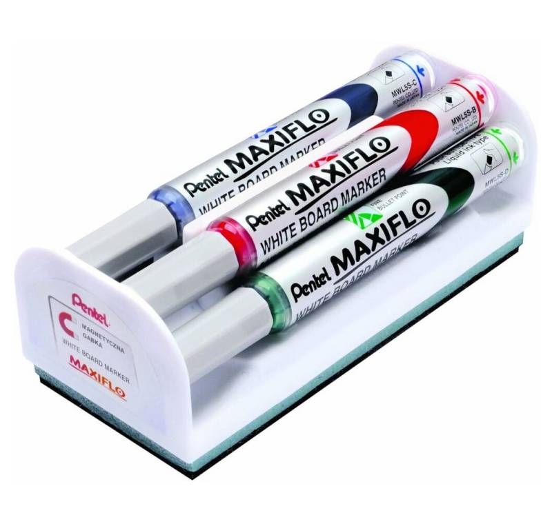 PENTEL Papierscheren Marker-Set Maxiflo Tafel Radiergummi 4 Stücke von PENTEL